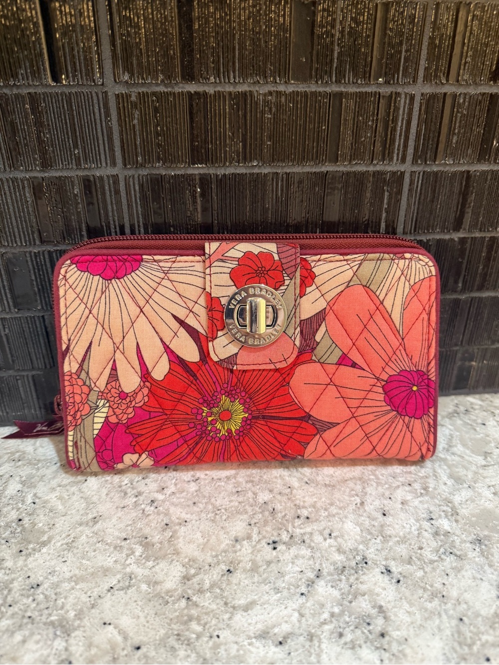 Vera Bradley Turnlock Wallet - Bohemian Blooms - Picture 1 of 8